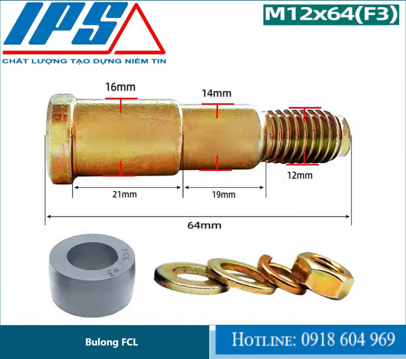 Bulong FCL 160 mã F3 (M12x64)—IPS