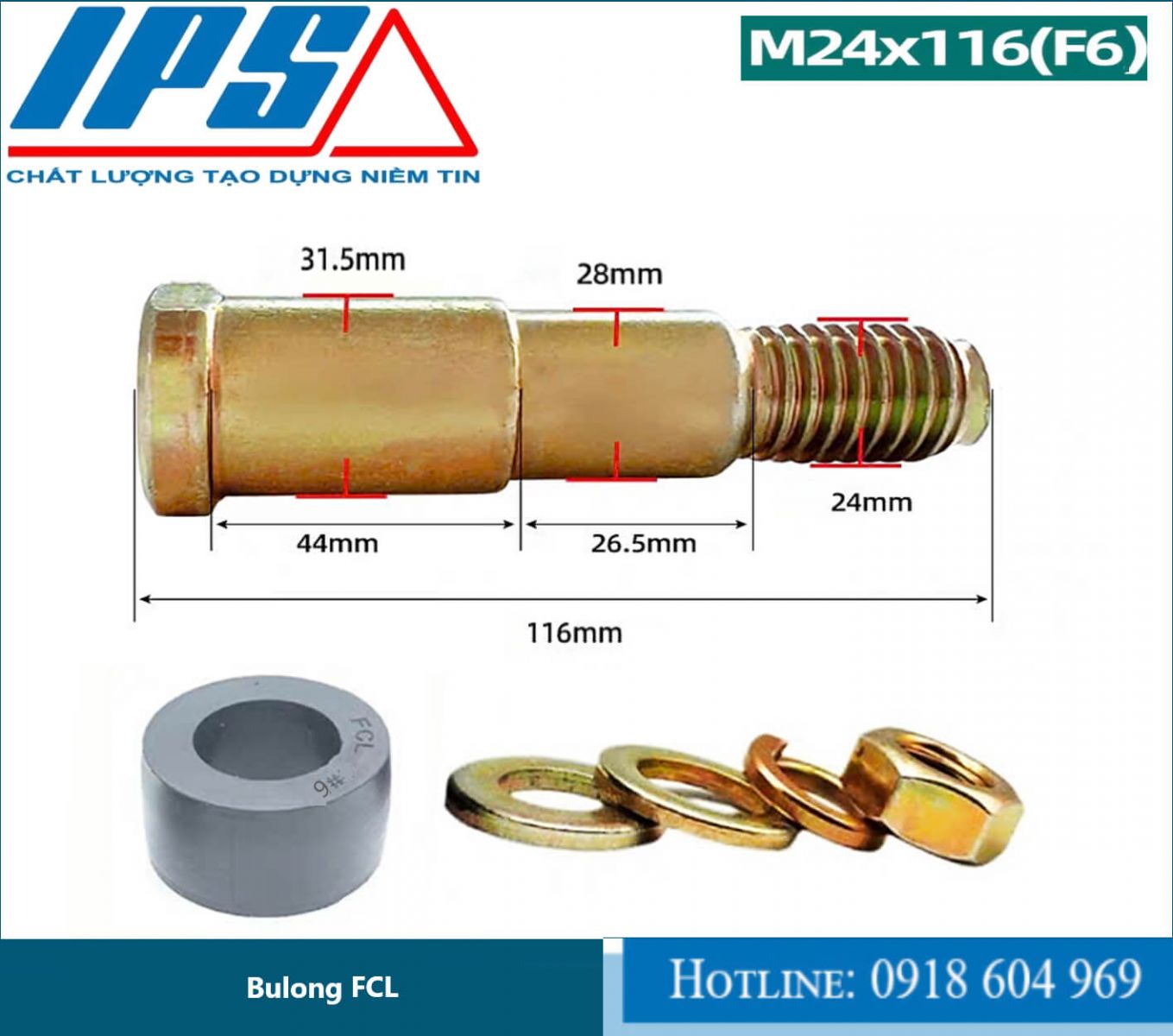 Bulong FCL 280 mã F6 (M24x116)—IPS