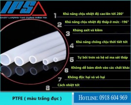  Ống PTFE (Teflon ) màu trắng đục , màu trắng trong chất lượng cao 